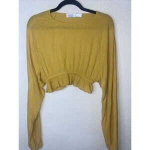 Free People Beach crop Sweet Lady balloon sleeve Shirt XS fairy boho hippie